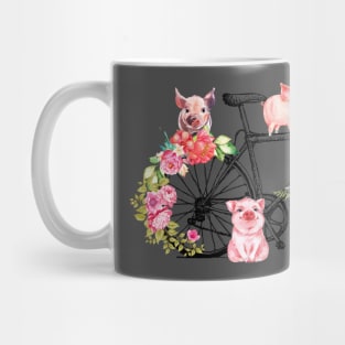 Pig With Flower Bike Cycle. Mug